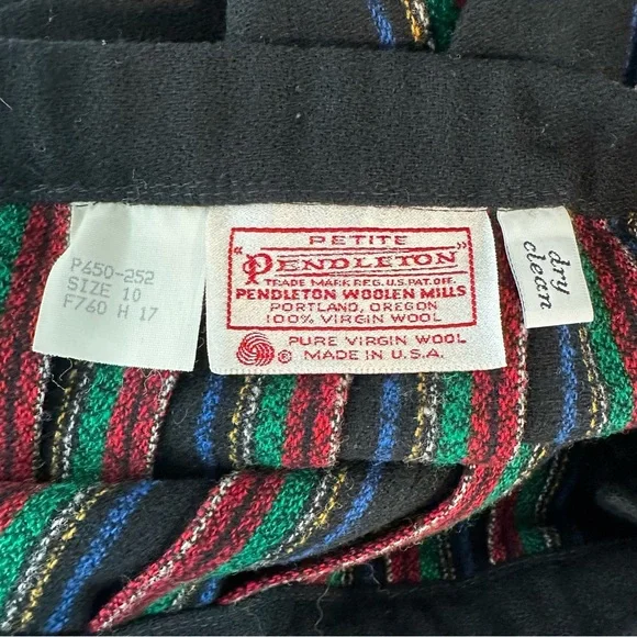 Pendleton Vintage 100% Wool Midi Pleated Skirt Size 10 Petite - Picture 6 of 6